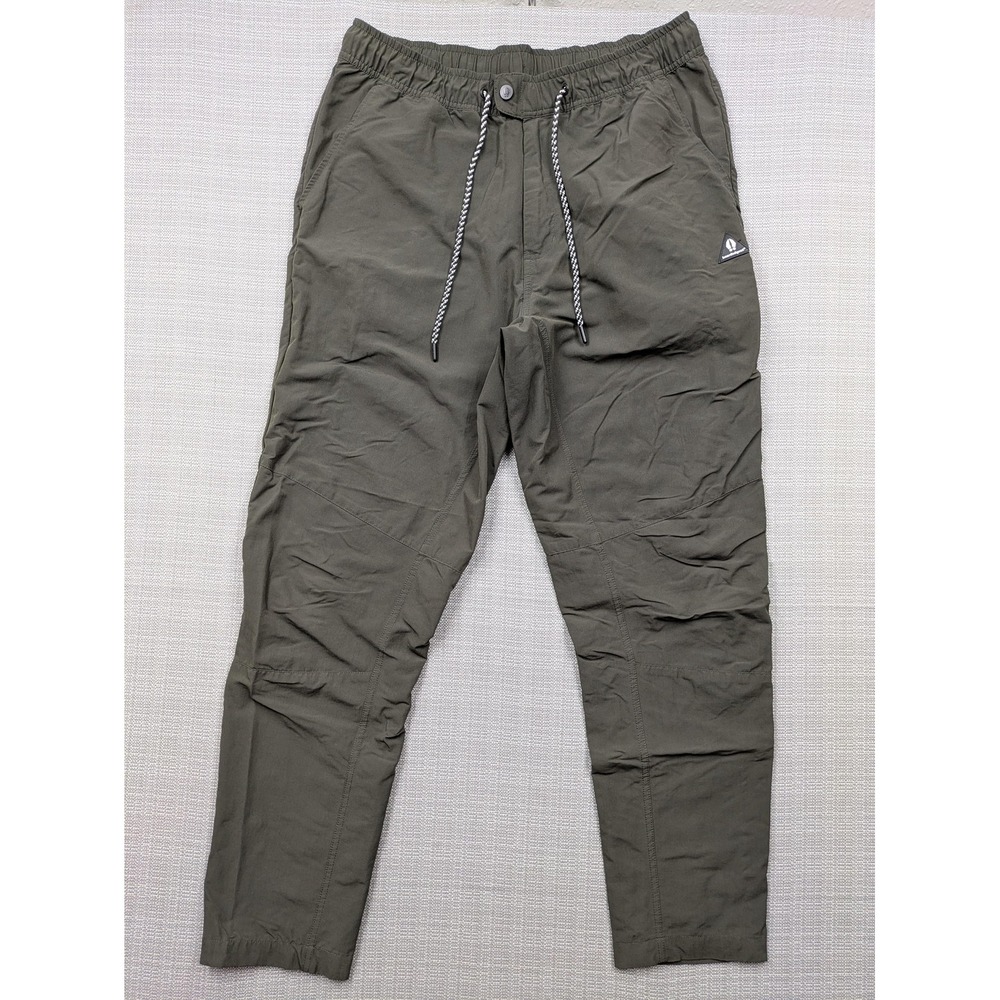 Beardedgoat Pants Mens Large Green Nylon Stretch Joggers Hiking Travel Outdoor